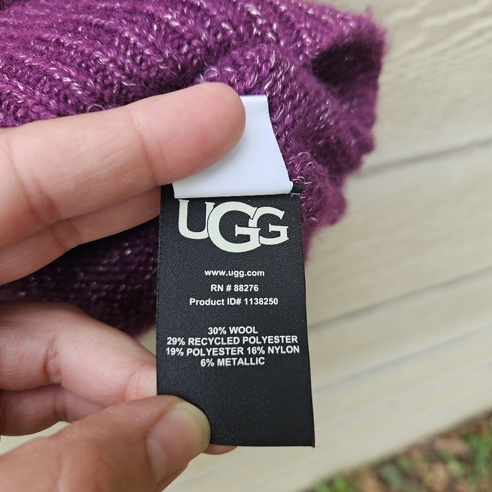 UGG Lylah rollneck sweater purple metallic wool blend oversized small - Picture 5 of 9